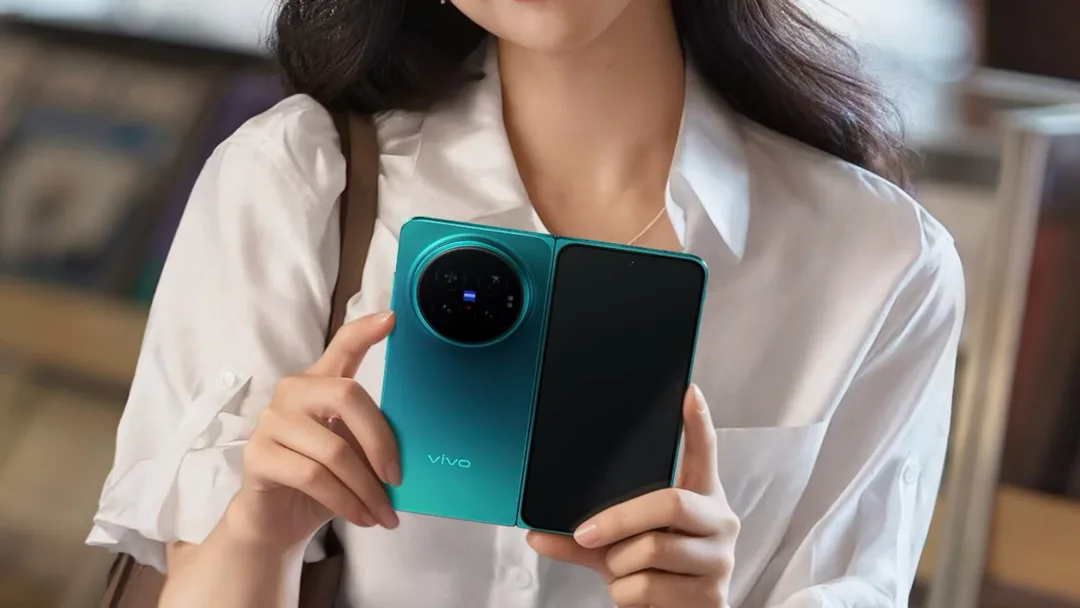 vivo X Fold 6 官方產品圖，展示圓形相機模組同外屏設計