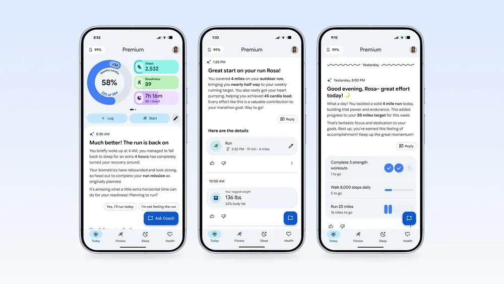 Google Health app 入面 Health Coach 對話介面
