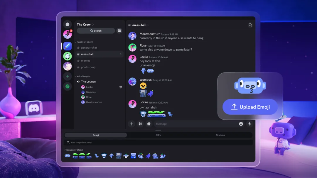 Meta Quest 版 Discord 顯示 server 列表同聊天畫面