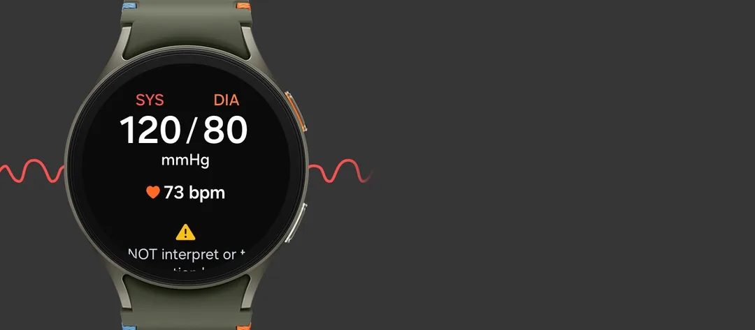 Galaxy Watch 顯示血壓讀數嘅 Samsung Health Monitor 官方圖