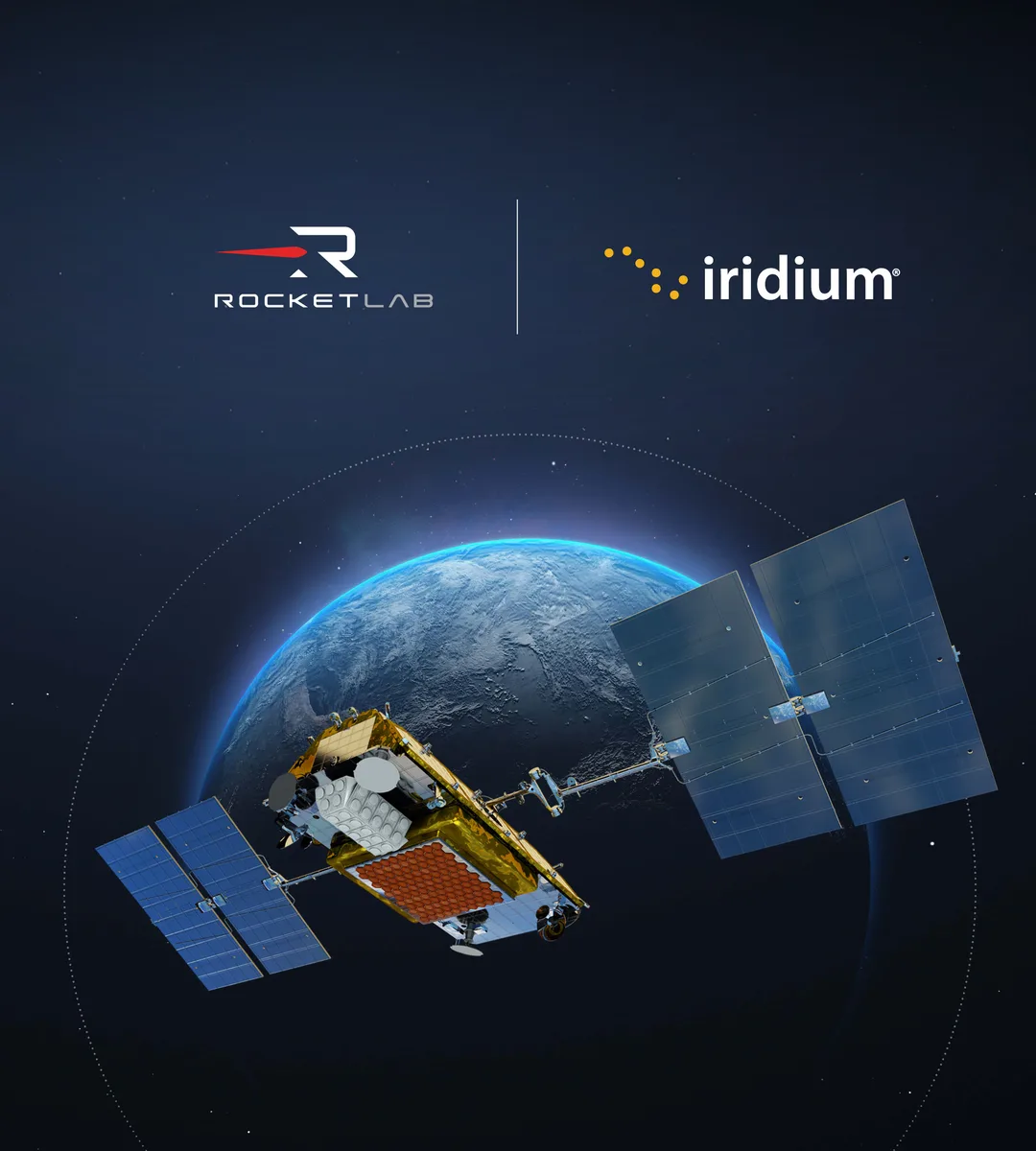 Rocket Lab 同 Iridium 收購公告配圖,地球上方有衛星。