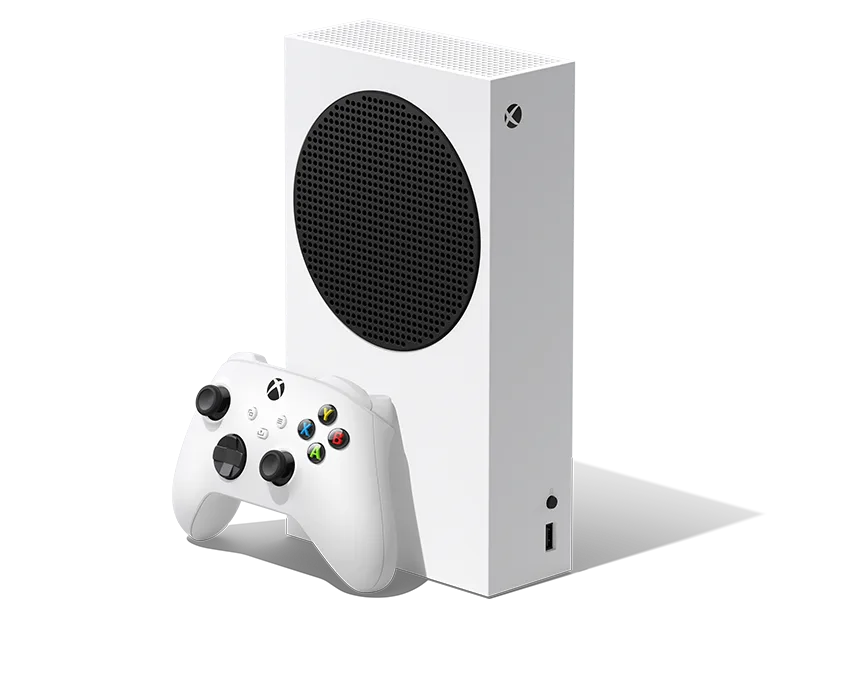 Xbox Series S 512GB 白色主機同手掣嘅官方產品圖