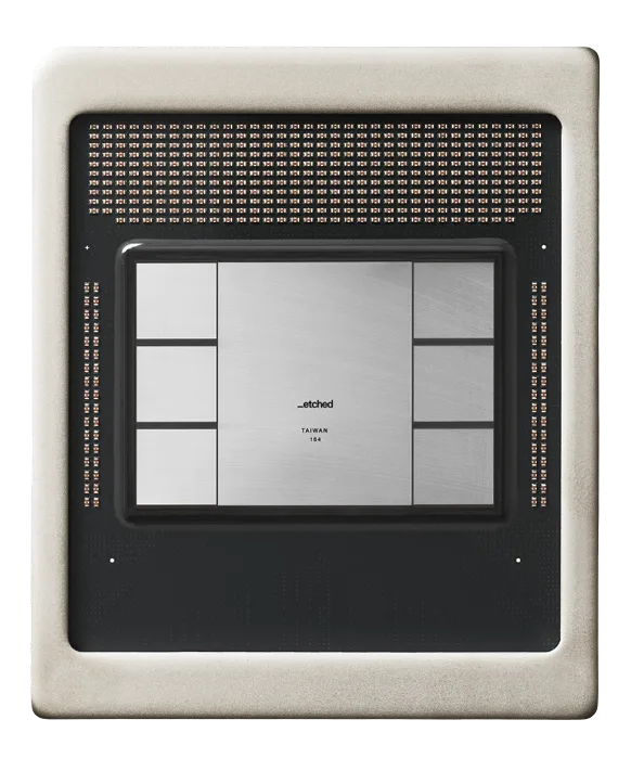 Etched inference chip 嘅官方產品圖