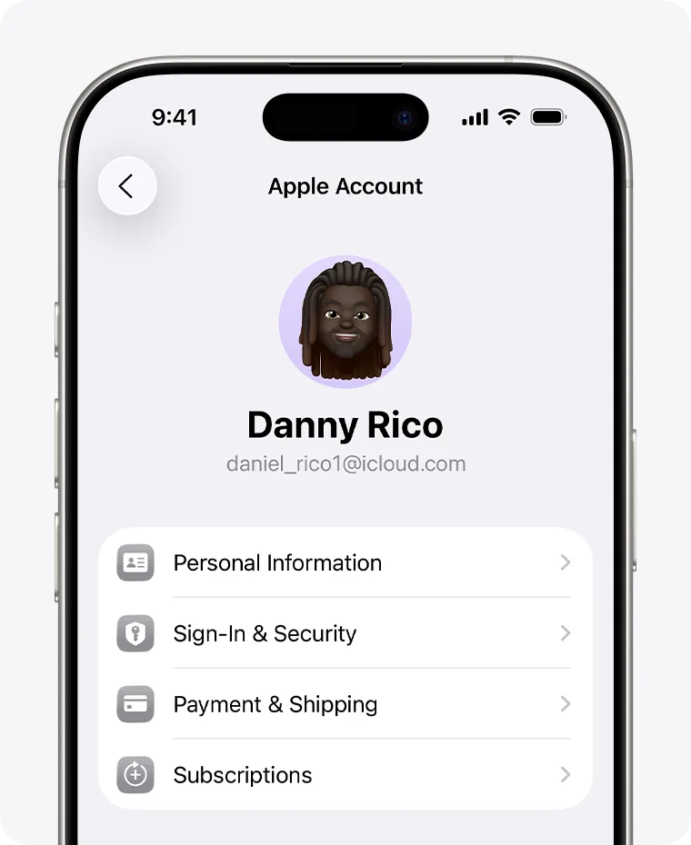 iPhone 設定入面 Apple Account 嘅訂閱入口截圖