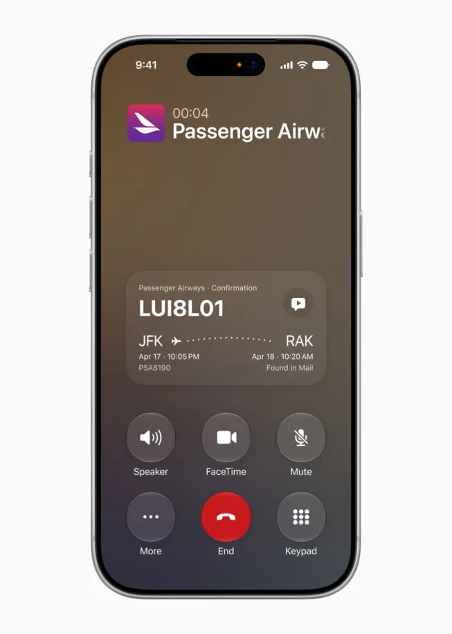 iPhone 通話畫面顯示 Call Context，準備好客服電話可能要用嘅資料。