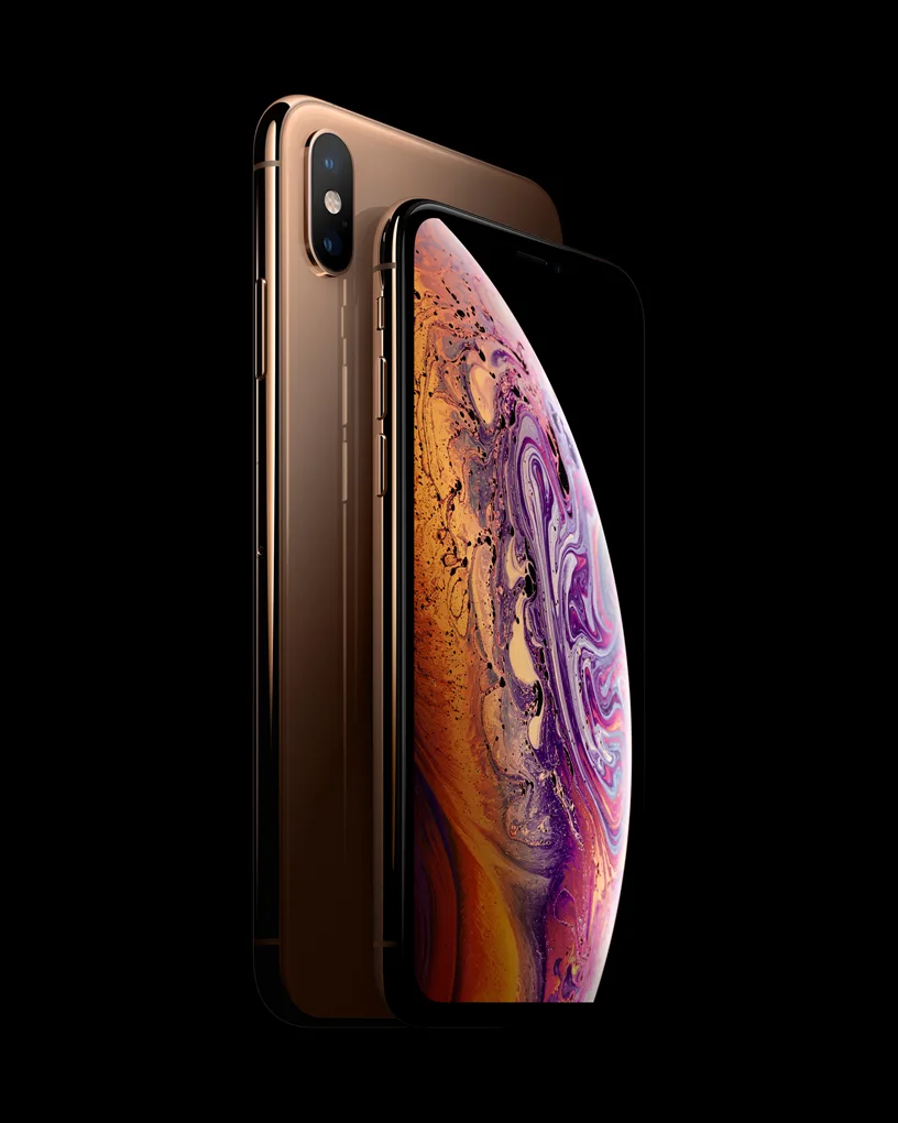 金色 iPhone XS 同 XS Max 官方產品圖,係 A12 世代 iPhone