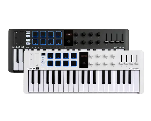 Arturia MiniLab 37 官方產品圖,見到白色機身同 37 鍵鍵盤