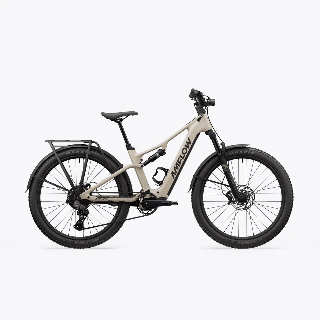Amflow TL Carbon 側面產品圖，見到後架、泥擋同全避震車架