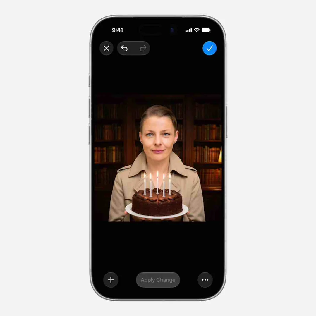 Apple Image Playground 示範生成寫實風格圖片同改圖介面