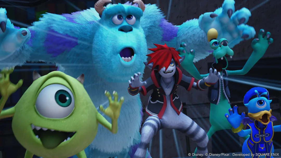 《Kingdom Hearts III》Monsters, Inc. 世界截圖,Sora、Donald 同 Goofy 變身造型出現