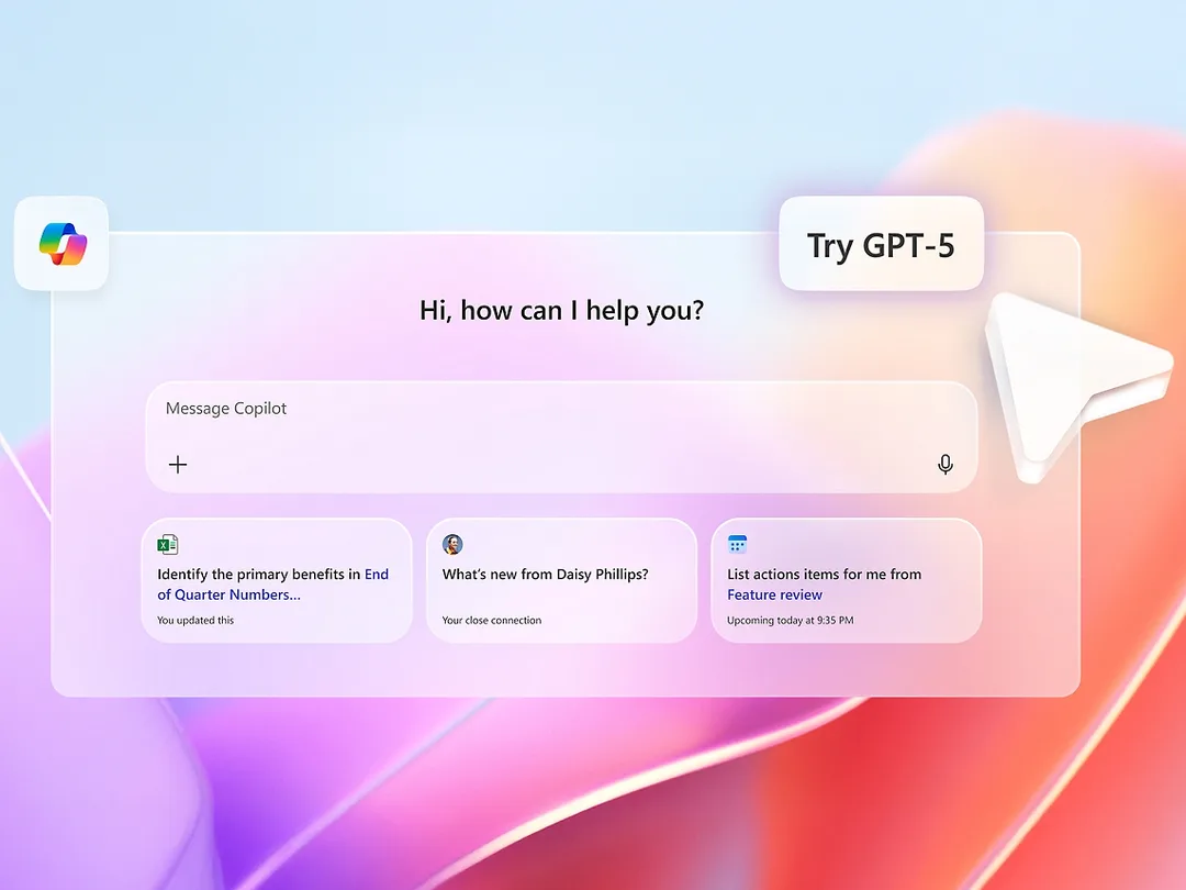 Microsoft 365 Copilot Chat 介面截圖，畫面有輸入框同建議工作問題