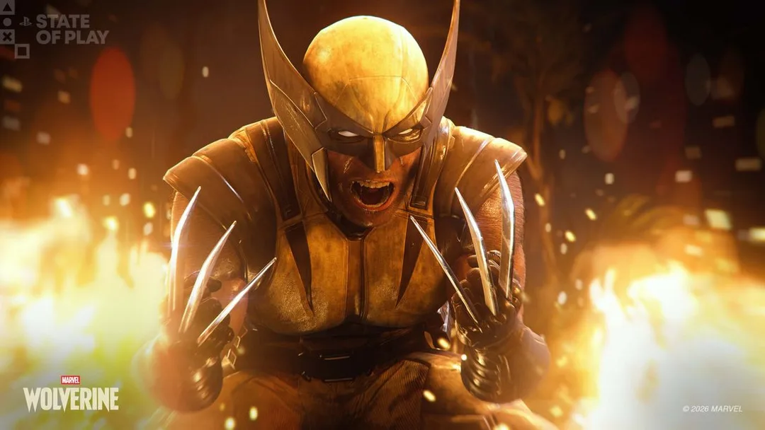 Marvel’s Wolverine 官方 gameplay 文章入面嘅主視覺,Logan 以金鋼狼造型準備戰鬥