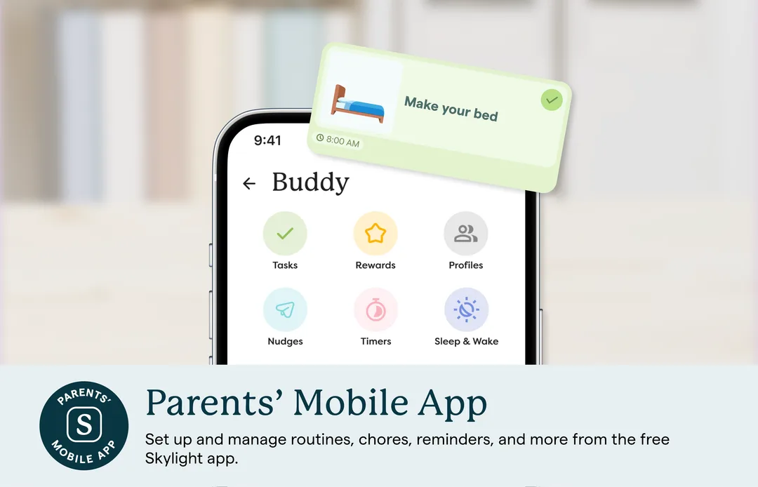Skylight app 入面管理 Buddy routines 嘅手機畫面