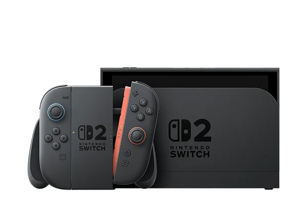 Nintendo Switch 2 主機、dock 同 Joy-Con 2 宣傳圖