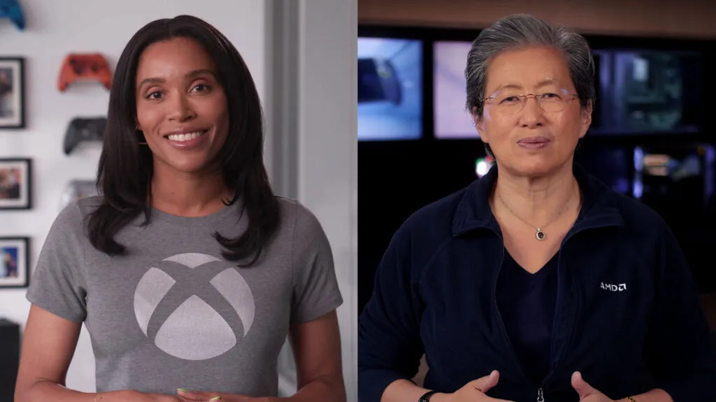 Sarah Bond 同 AMD CEO Lisa Su 喺 Xbox / AMD 合作公布片段同框