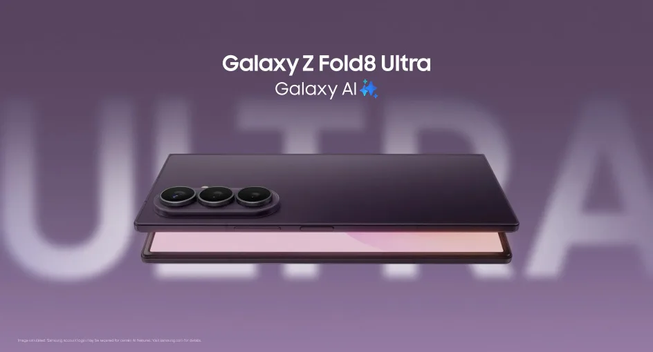 Galaxy Z Fold8 Ultra 打開大屏幕嘅官方產品圖