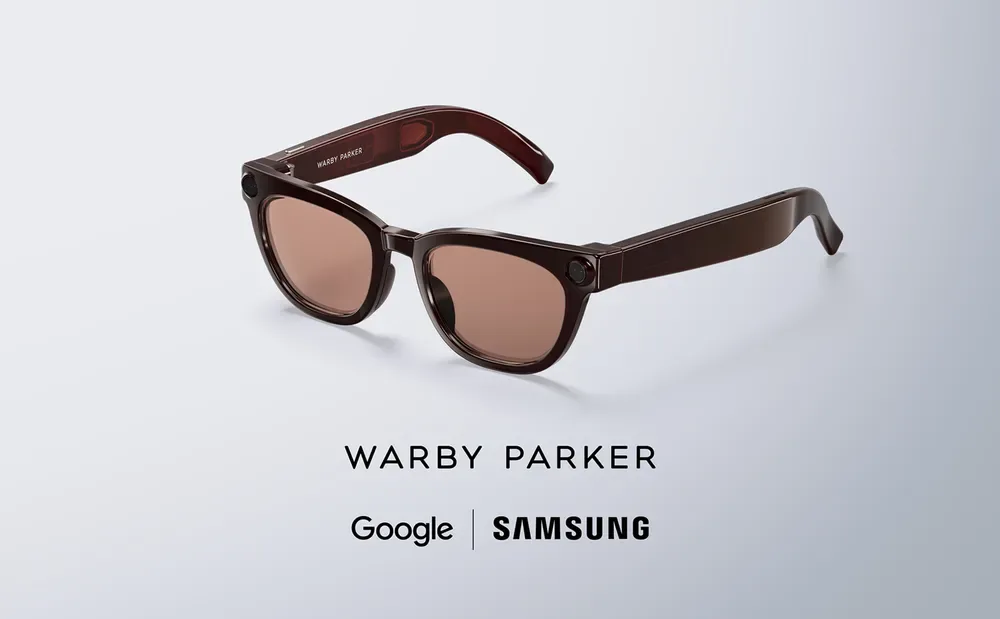 Samsung 同 Warby Parker 合作嘅啡色智能眼鏡