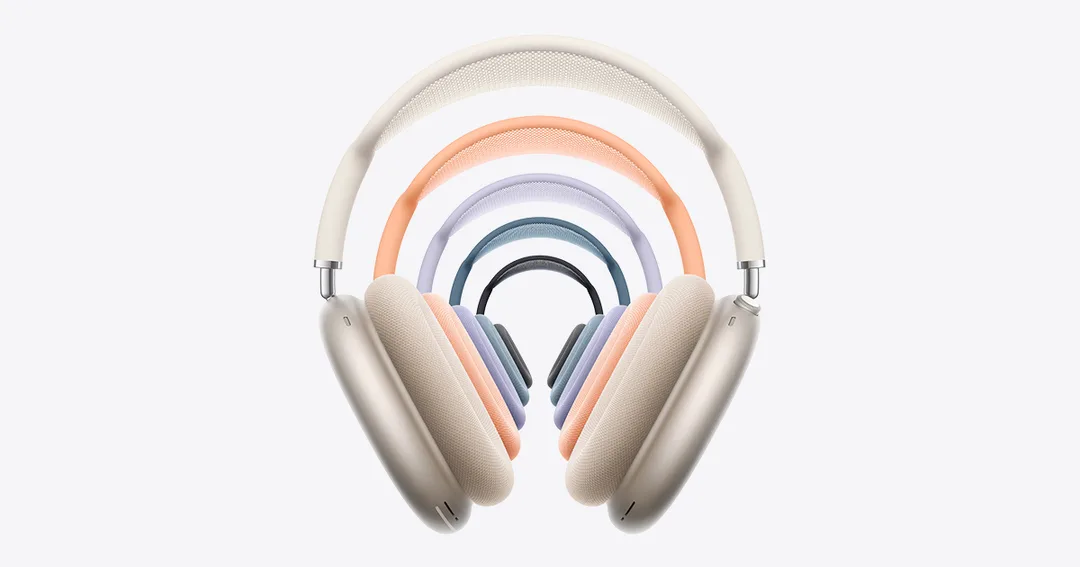 Apple 官方產品圖,展示 AirPods Max 2 頭戴式耳機
