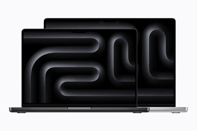 兩部唔同尺寸 MacBook Pro 嘅官方產品圖