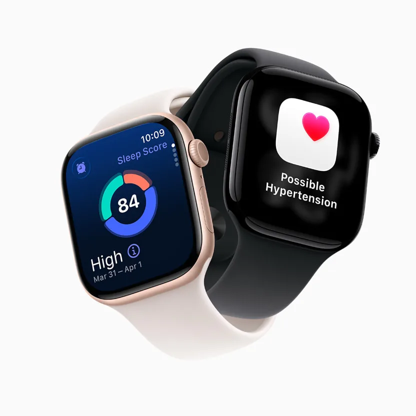 Apple Watch Series 11 顯示高血壓提示同睡眠分數等健康功能畫面