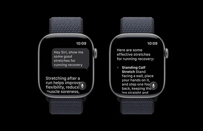 Apple Watch 上嘅 Siri AI 對話示例