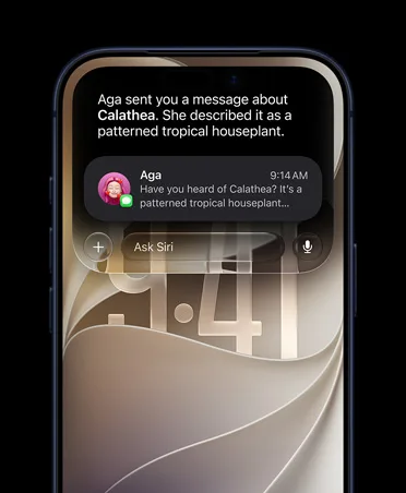 iPhone 畫面顯示 Siri AI 對話同資料來源