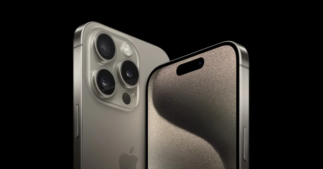 多款鈦金屬顏色 iPhone 15 Pro 排列展示