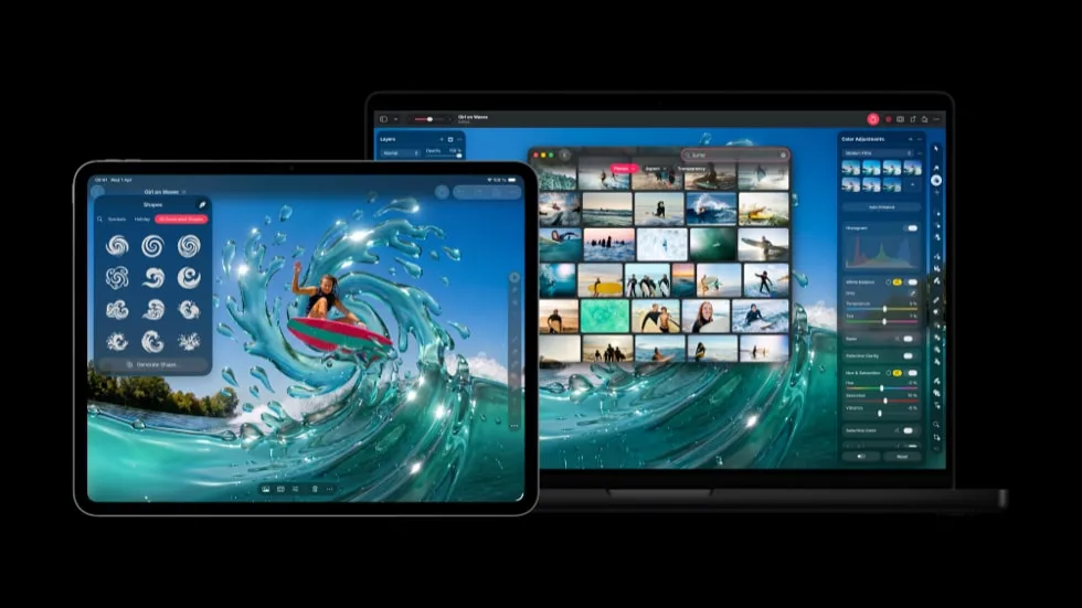 iPad Pro 同 MacBook Pro 示範 Apple Creator Studio 入面嘅 Pixelmator Pro AI 生成圖像同形狀功能
