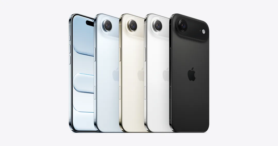iPhone Air 官方產品圖,見到超薄機身同背面單鏡頭設計