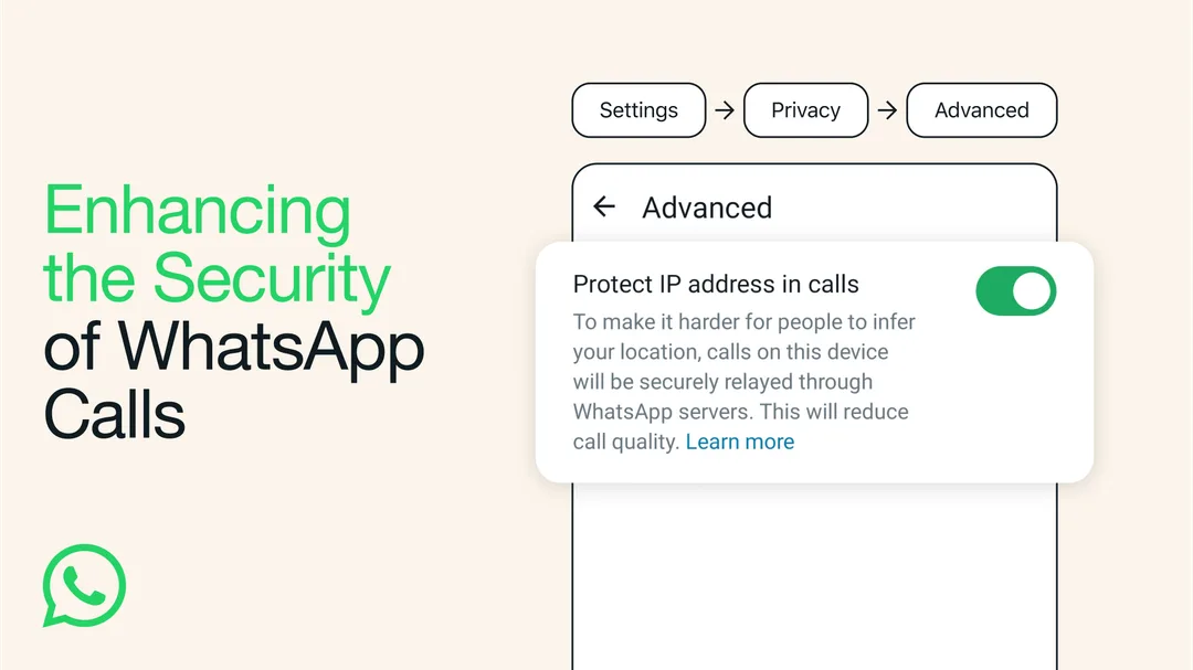 WhatsApp 官方介紹通話安全保護功能嘅畫面