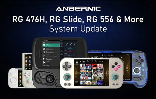ANBERNIC T820 系列 system update 官方配圖,畫面有更新重點同幾部掌機