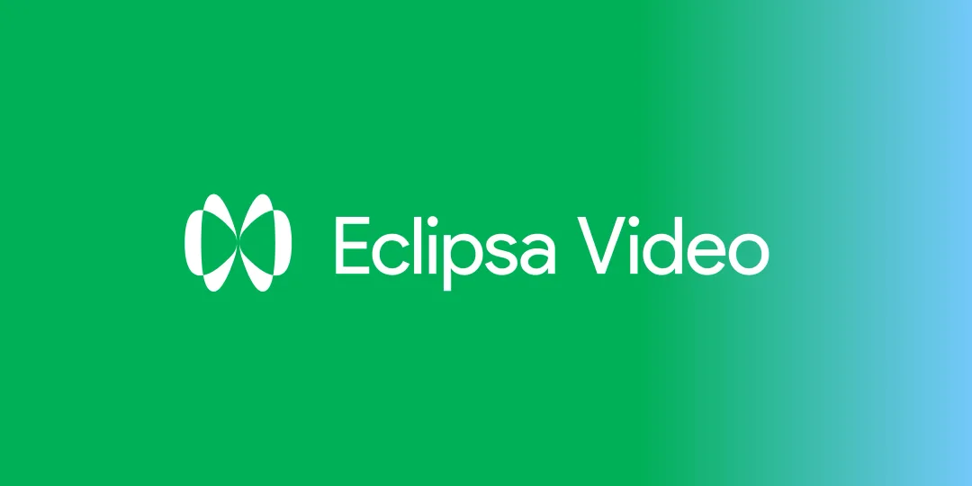Eclipsa Video 官方主視覺,白底配 Android 風格圖形