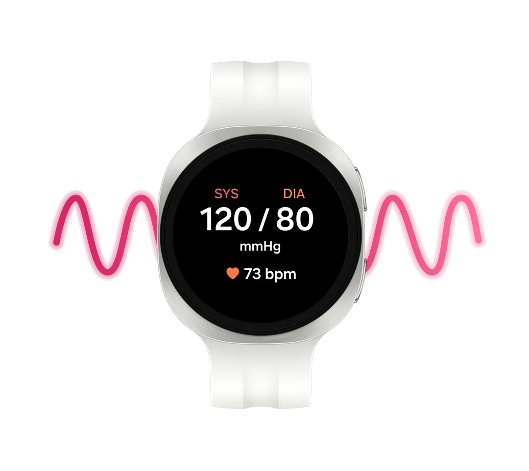 Galaxy Watch9 顯示血壓讀數同趨勢圖表