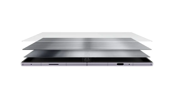 Galaxy Z Fold8 系列摺疊屏幕多層結構官方示意圖