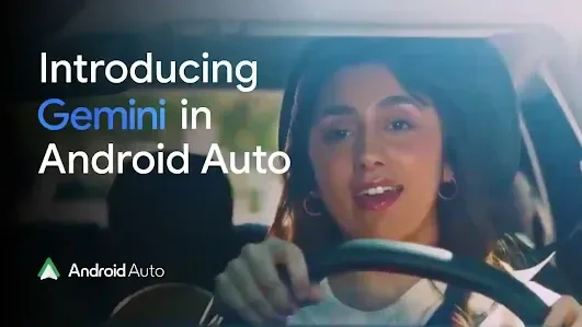 Android Auto 官方頁面入面,司機喺車內用 Gemini 嘅影片封面