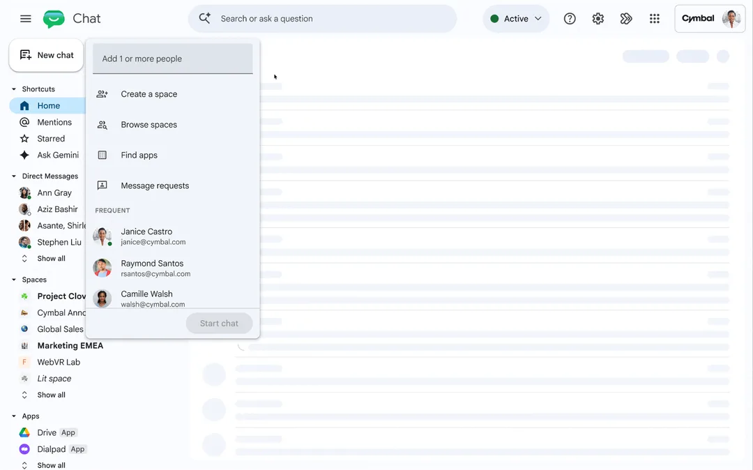 Google Chat 示範建立群組對話同加入外部合作夥伴