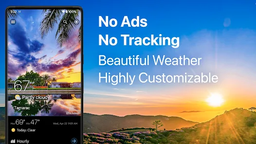 Weawow 天氣 app Play Store 截圖，顯示天氣資料同 widget 風格