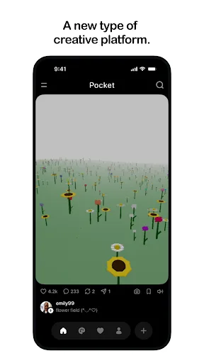 Pocket 手機畫面展示用戶瀏覽互動 gizmo feed