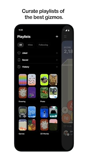 Pocket playlist 畫面展示收藏同分類 gizmo