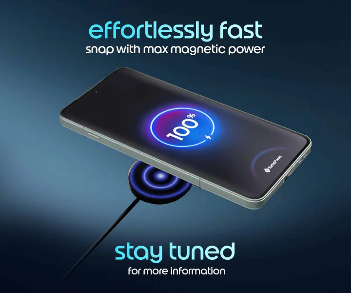 Flipkart teaser 入面,Motorola Edge 70 Max 吸喺圓形無線充電器上