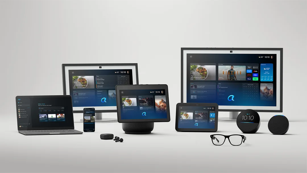 支援 Alexa+ 嘅 Echo、Echo Show、手機同電腦排喺枱面