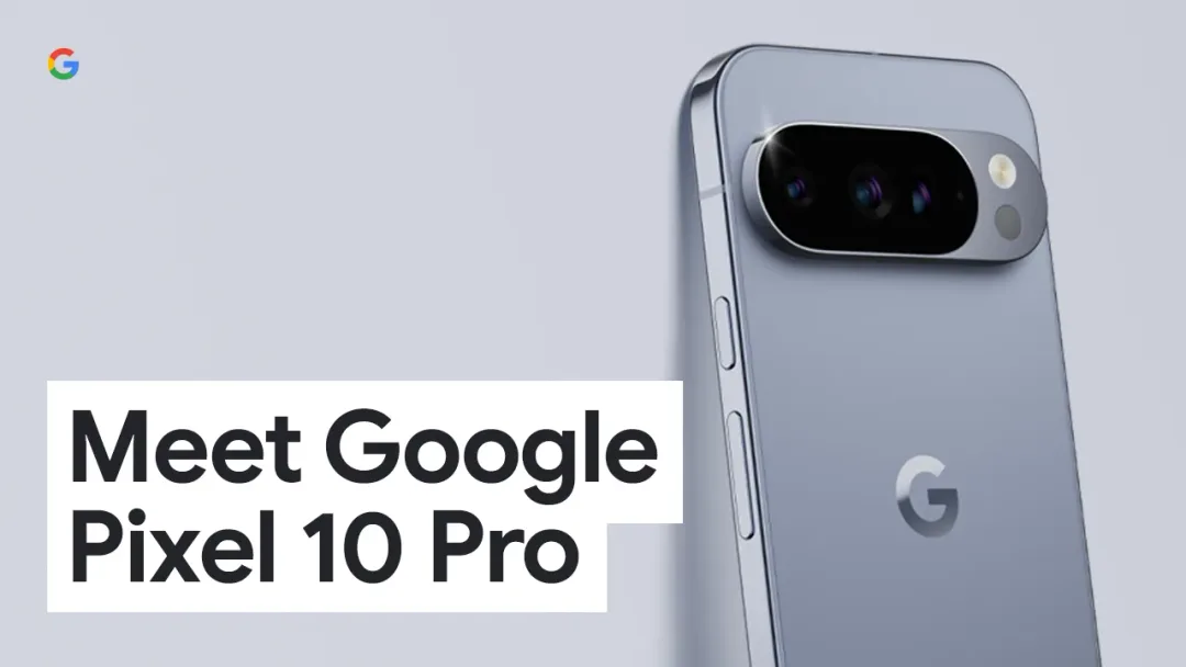 Google Pixel 10 系列官方產品圖，幾部手機排喺彩色背景前