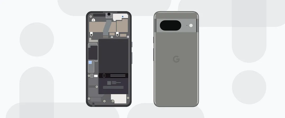 Pixel 手機內外結構嘅官方維修插圖