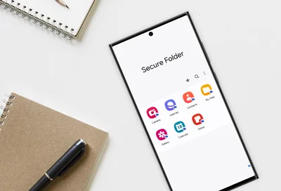 Galaxy 手機畫面顯示 Secure Folder 內多個獨立 app