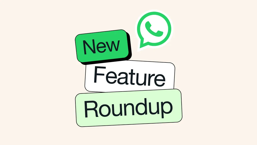 WhatsApp 新功能合集官方宣傳圖，綠色標籤配上 WhatsApp 圖案