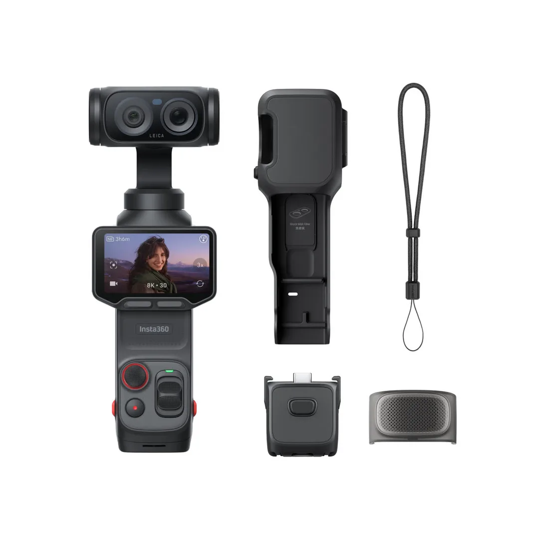 Insta360 Luna Ultra 官方商店圖，展示雙鏡 pocket gimbal camera
