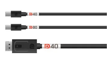 VESA 官方示範 DP40 同 DP80 DisplayPort 認證線材標示