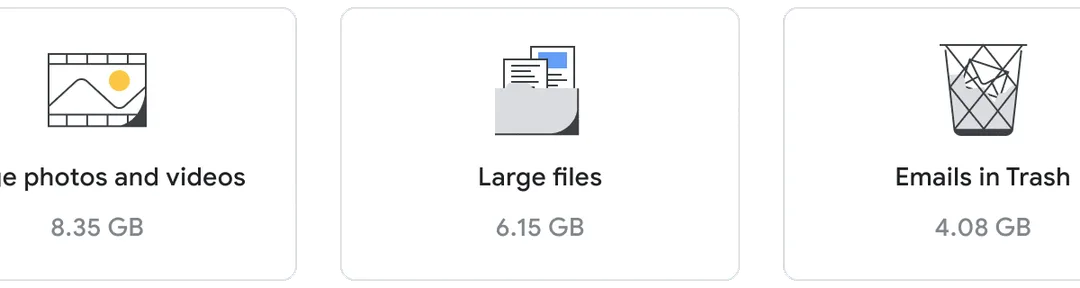 Google One storage manager 顯示 Photos、Drive、Gmail 佔用分類