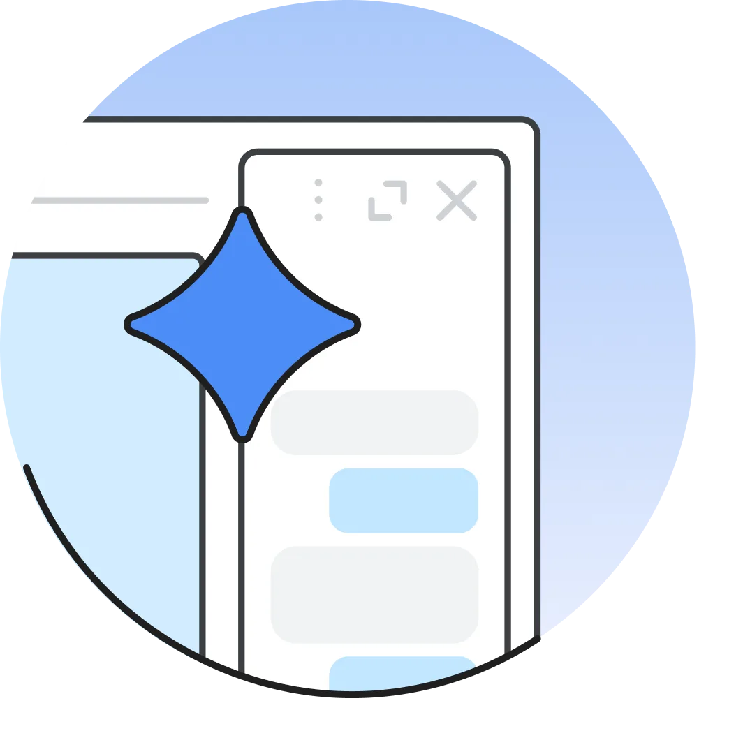 Gemini in Chrome 側欄對話功能嘅官方示意圖