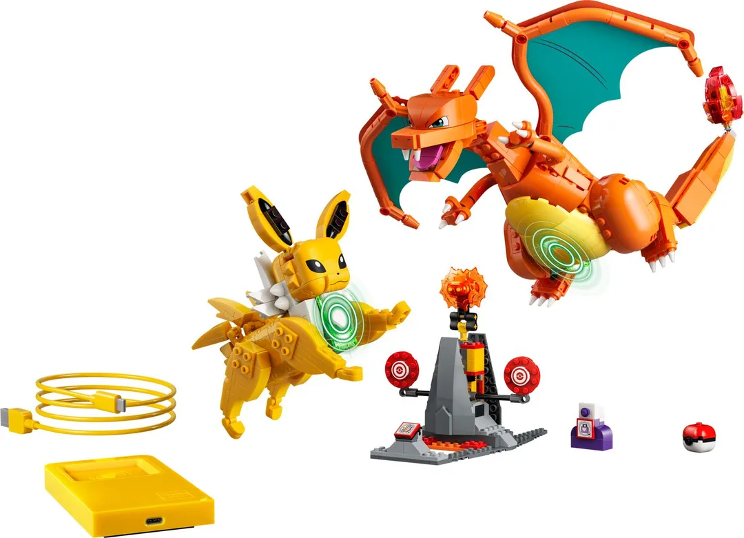 LEGO Pokémon SMART Play 噴火龍對雷伊貝雙公仔對戰套裝